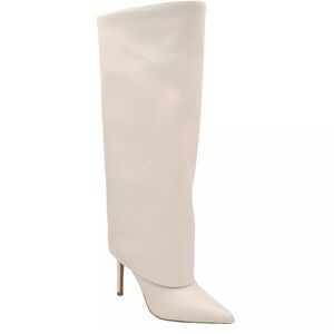 INC International Concepts Skylarp Off White Knee High Boots Women 8 Wide Calf
